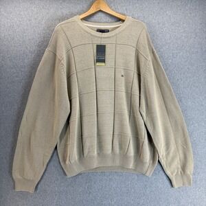 Saddlebred Khaki‎ Tan Knit Sweater Crew Neck Casual Classic Mens Size XXL NWT